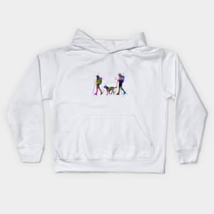 Traveling as a couple with dog Kids Hoodie